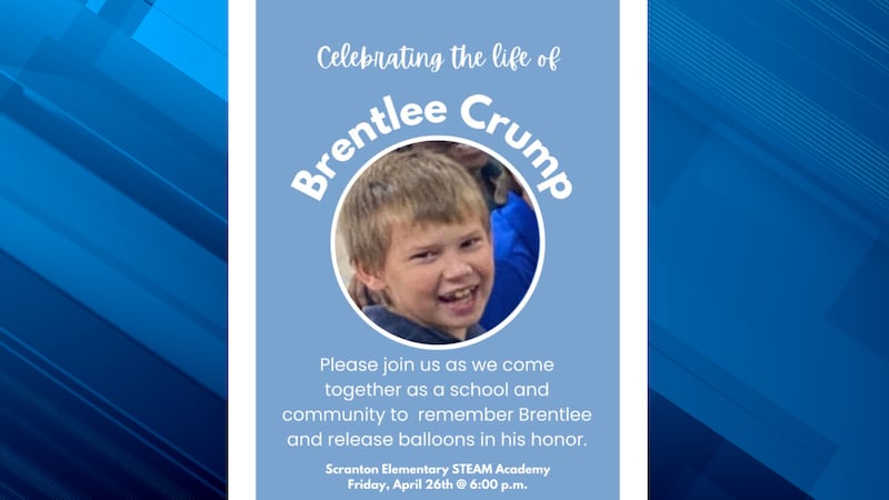 Scranton Elementary STEAM Academy, where 11-year-old Brentlee Crump went to school, will hold...