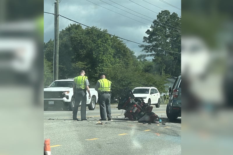 A crash involving a motorcycle slowed traffic along Highway 544 on Wednesday.