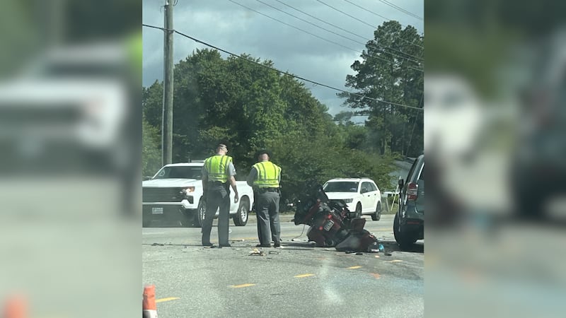 A crash involving a motorcycle slowed traffic along Highway 544 on Wednesday.