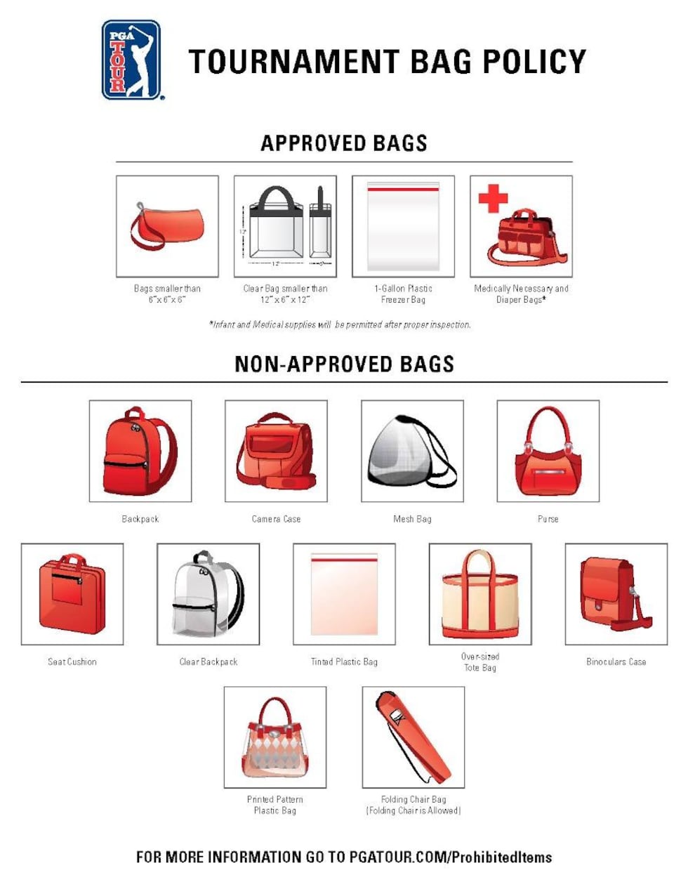 A look at the PGA Tour's bag policy.