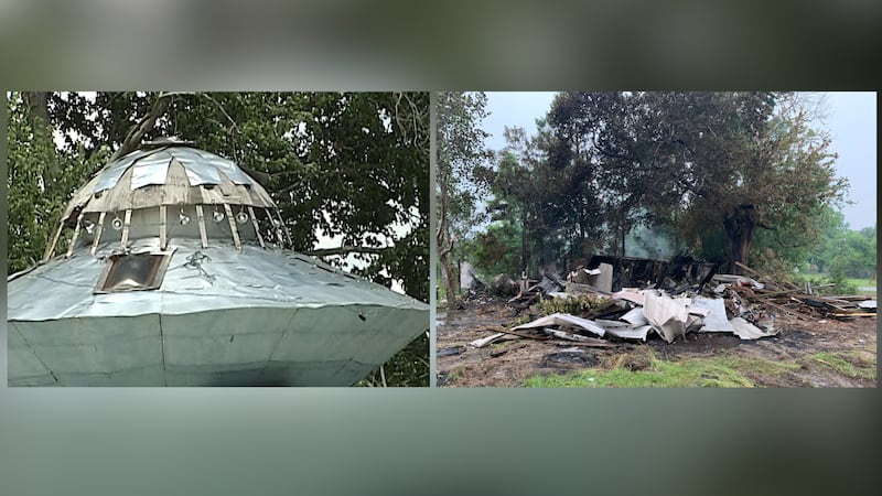 An out-of-this-world Orangeburg tourist attraction was destroyed Thursday morning.