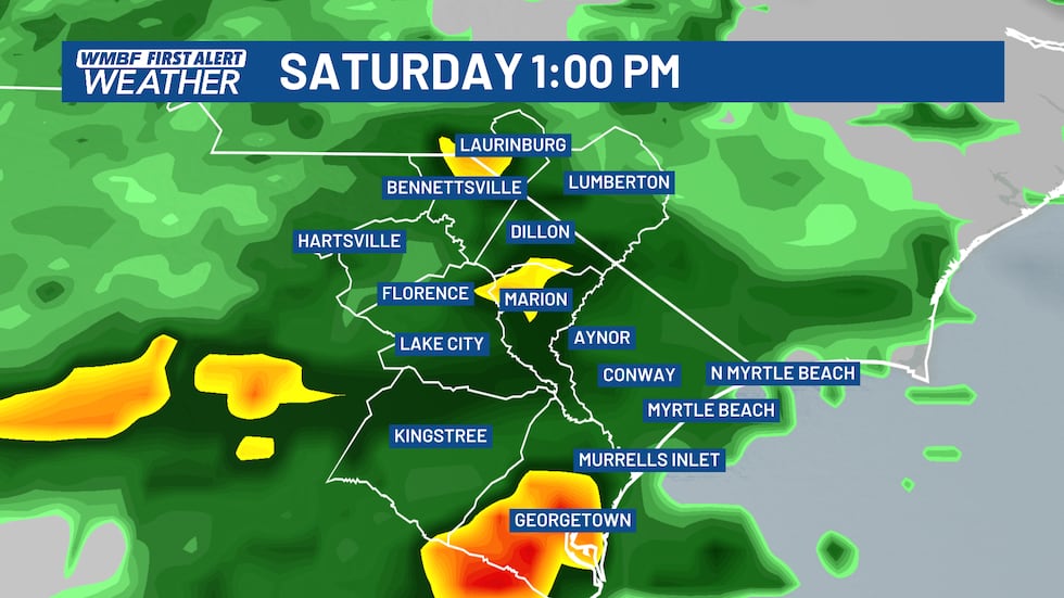 Rounds of showers and storms will work through the area this weekend.