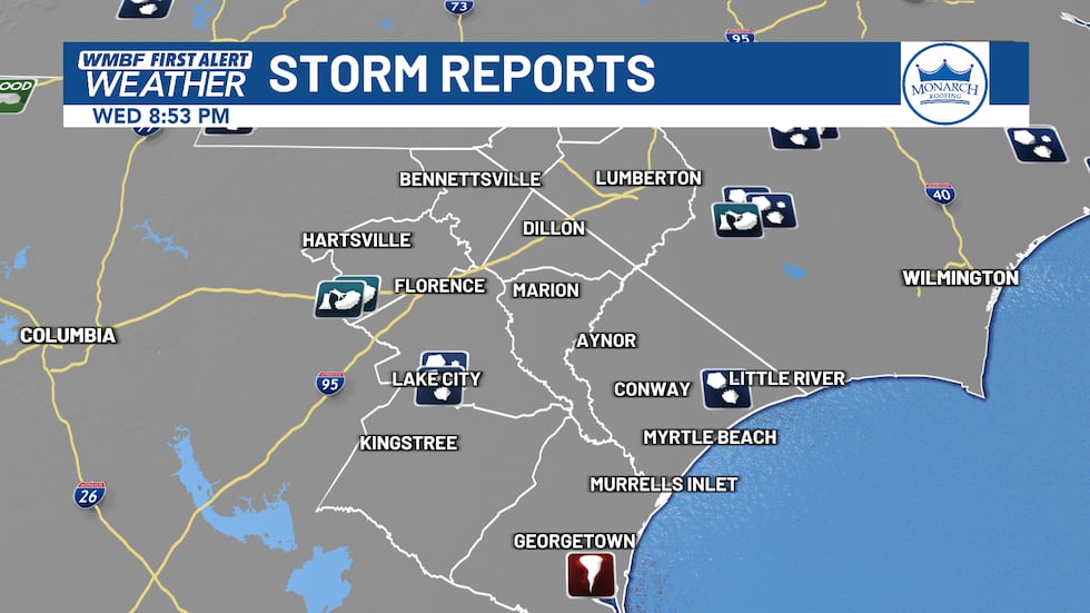 Multiple reports of large hail through the area on Wednesday