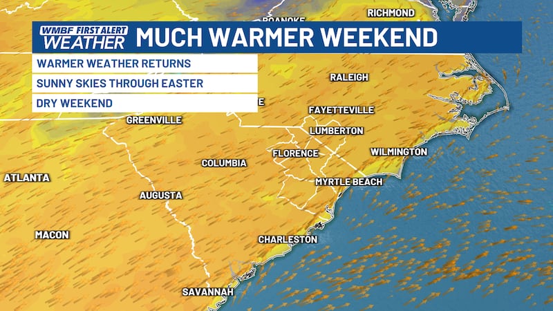 Sunshine, warmth return over Easter weekend
