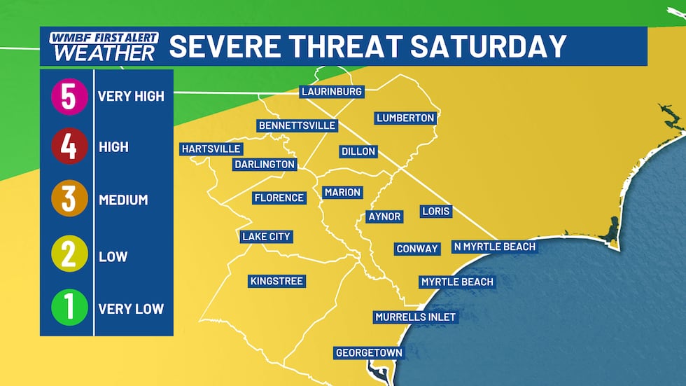 There's a LEVEL 2 risk of a strong storm or two through Saturday afternoon. Wind and rain will...