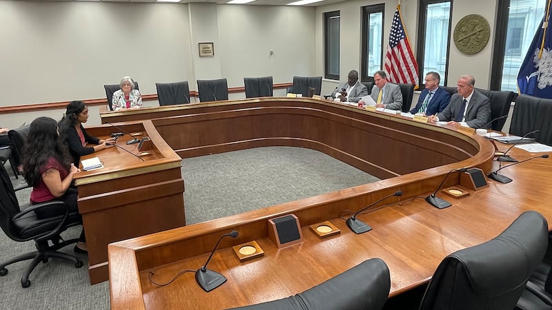 Students from the University of South Carolina testify during a Senate Finance subcommittee...