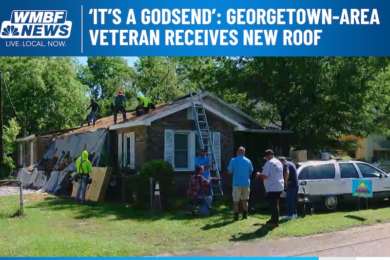 A group of volunteers met up Wednesday to help provide a new roof for a Grand Strand veteran.