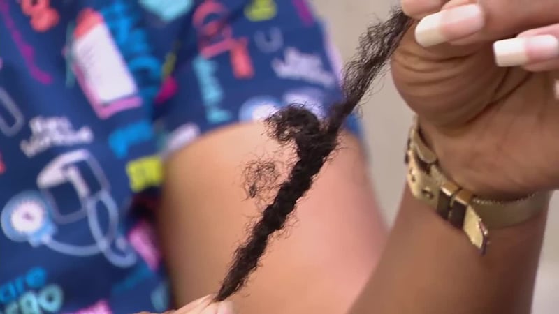 Taisa Glass said she noticed some of her 7-year-old son’s hair missing when she picked him up...